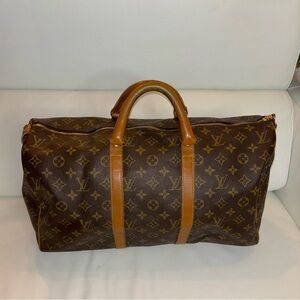 Authentic Louis Vuitton Keepall Bandoulière 45 Monogram Canvas Duffle Bag Travel
